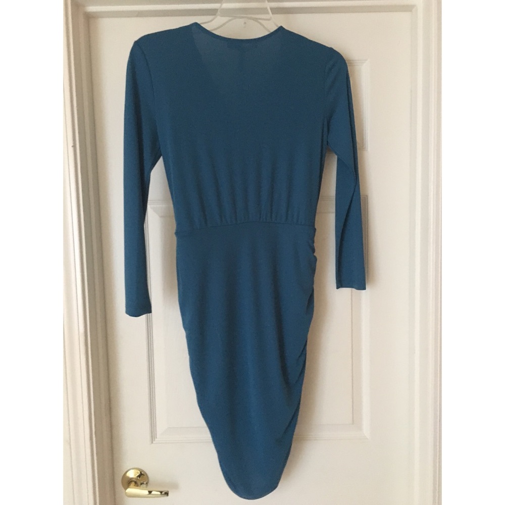 BCBGMAXAZRIA Dalton Zip Front Jersey Dress in Moroccan Blue Medium M NEW NWT - Picture 4 of 6
